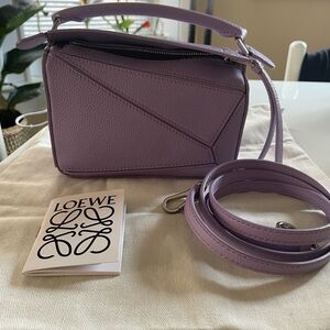 LOEWE Puzzle Mini grained calfskin color Lavender